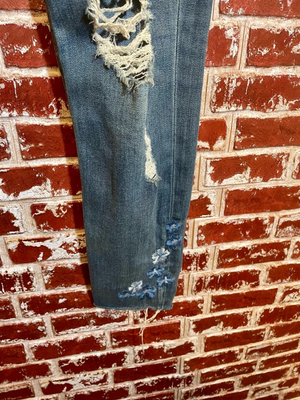 Express Floral Embroidered High Rise Skinny Ankle Legging.  Boho Festival. 6R - Picture 5 of 13
